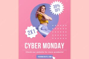 Cyber monday promotion poster template