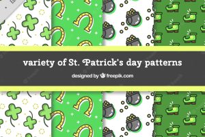 Decorative patterns of saint patrick elements collection