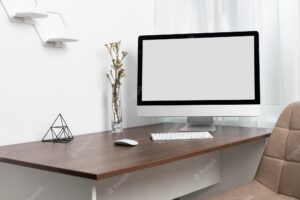 Desk arrangement with monitor