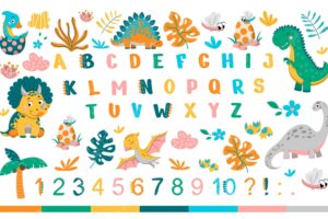 Dino and alphabet collection