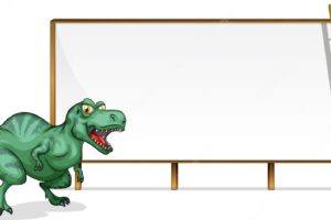 A dinosaur banner template on white background