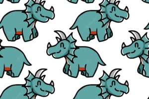 Dinosaur cartoon animal illustration vector. background pattern