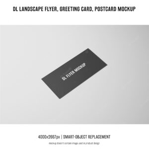 Dl landscape flyer, postcard, greeting card mockup