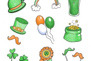 Draw of st. patricks day element collection
