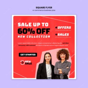 E-commerce business square flyer template