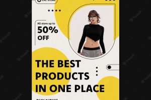 E-commerce concept poster template
