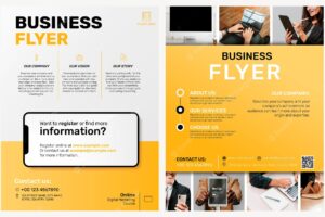 Editable business flyer template  in yellow modern design