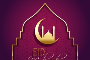 Eid mubarak background with golden details