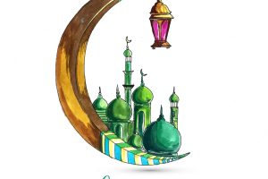 Eid mubarak beautiful card holiday background free vector