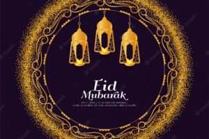 Eid mubarak elegant islamic glitters
