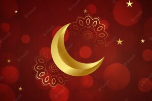 Eid mubarak golden moon  card