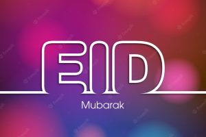 Eid mubarak greeting card for the celebration of muslim community festival