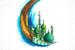 Eid mubarak greeting card for muslim holiday background