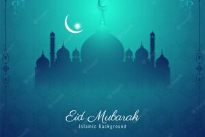 Eid mubarak islamic festival greeting background