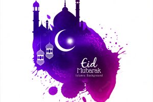 Eid mubarak islamic watercolor elegant background