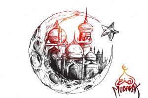 Eid mubarak muslim festival background design