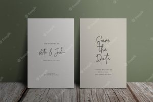 Elegant engagement wedding invitation mockup