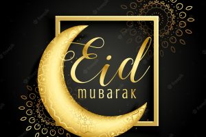 Elegant golden moon background  of eid mubarak