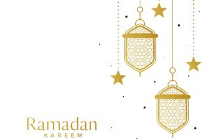 Elegant islamic lamps and star ramadan background