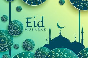 Elegant modern green design for eid mubarak