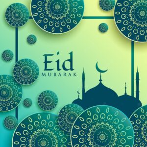 Elegant modern green design for eid mubarak