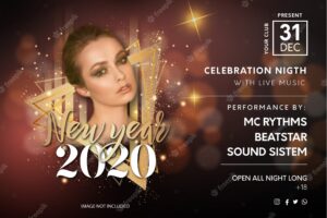 Elegant new year's eve party flyer template