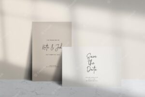 Elegant wedding invitation mockup