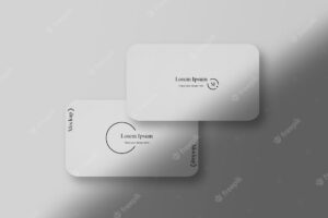 Elegant white business card psd mockup