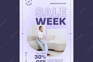 Fashion sale vertical poster template