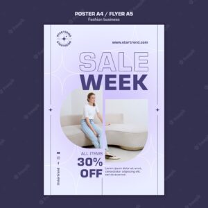 Fashion sale vertical poster template