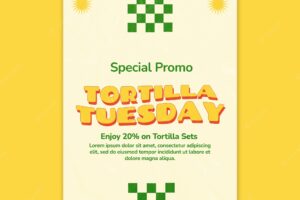 Fast food vertical poster template in groovy style