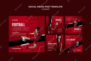 Feminine football social media posts