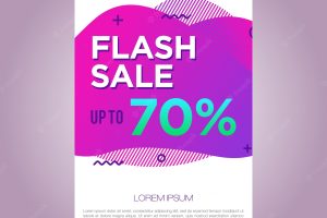 Flash sale 70 banner liquid background purple color vector template illustration design eps 10