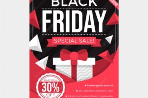 Flat black friday vertical poster template