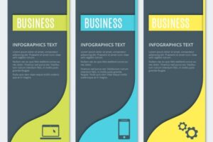 Flat business infographic banners