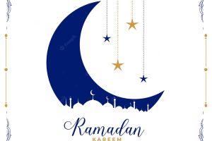 Flat decorative ramadan kareem white greeting