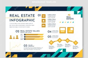 Flat design abstract geometric real estate infographic