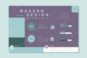 Flat design minimal interior design infographic