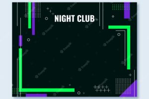 Flat design night club photocall template