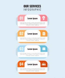 Flat design our services infographic template