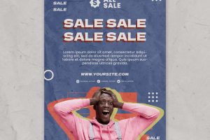 Flat design sale template of poster