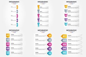 The flat design vector infographics in this set are ideal for advertising in a brochure flyer or magazine
