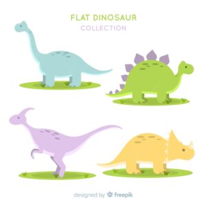 Flat dinosaur collection