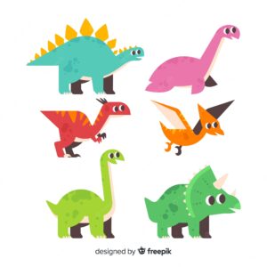 Flat dinosaur collection