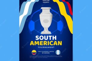 Flat south-american football vertical poster template
