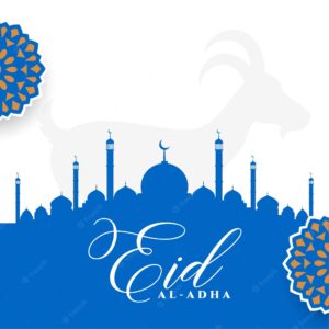 Flat style eid al adha festival greeting design