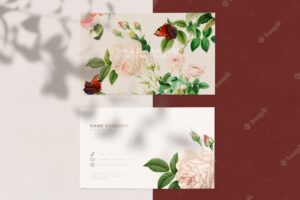 Floral name card design