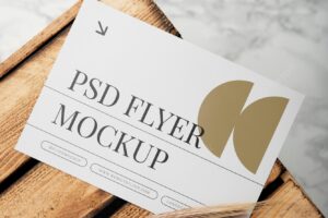 Flyer mock-up with elegant and luxurious flowers