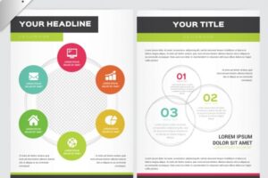 Flyer template with a round infographic