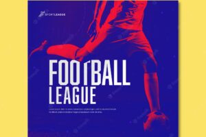 Football league square flyer template